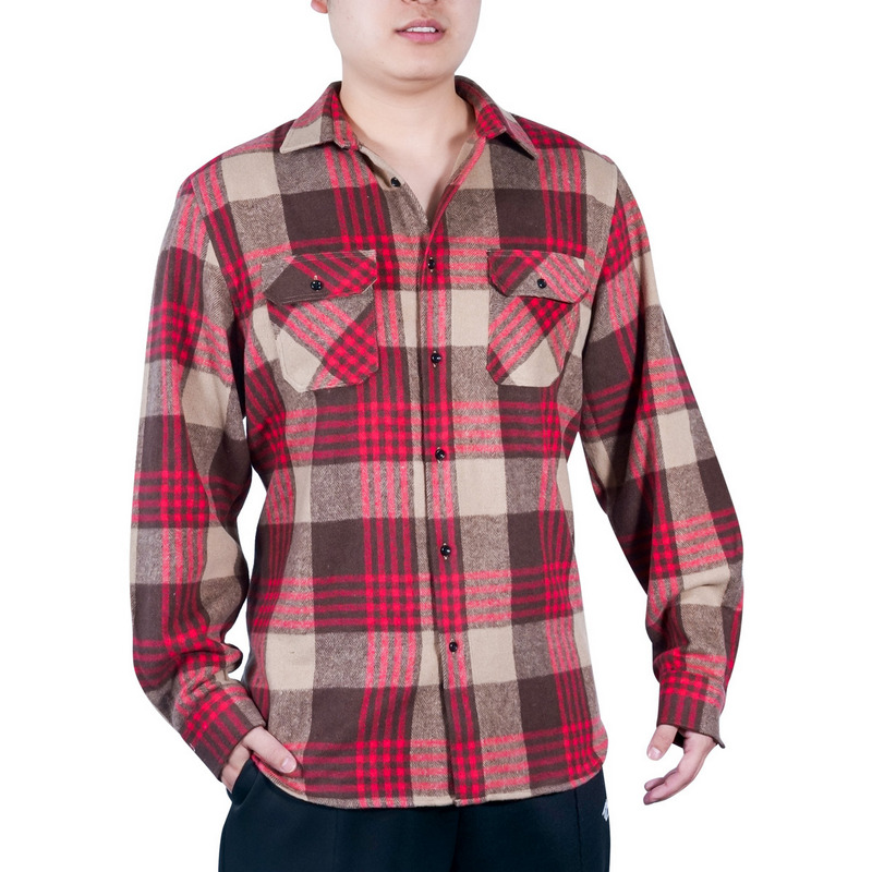 Spring Summer Plaid Shirt Bleached Distressed Flannel Shirts For Men