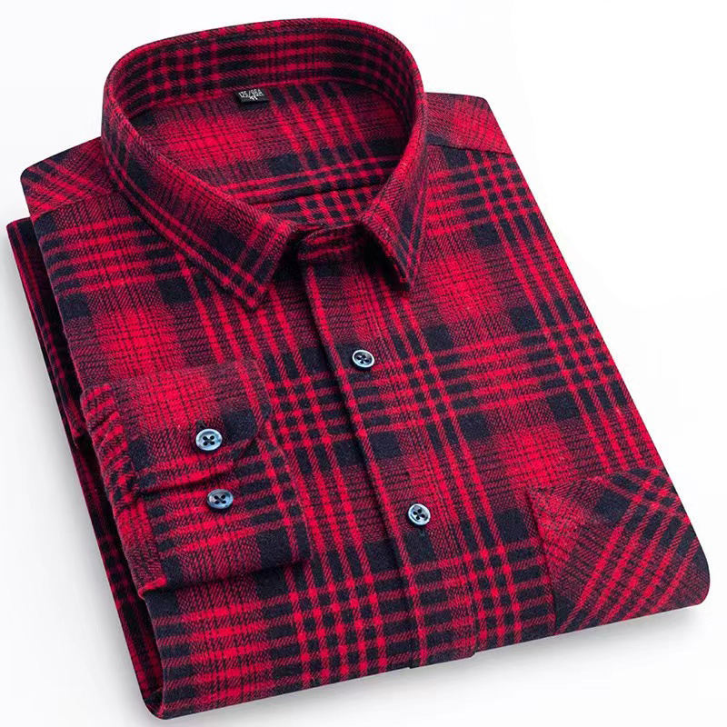 Fashion Street Wear Red Plaid Men & Women Flannel Shirt