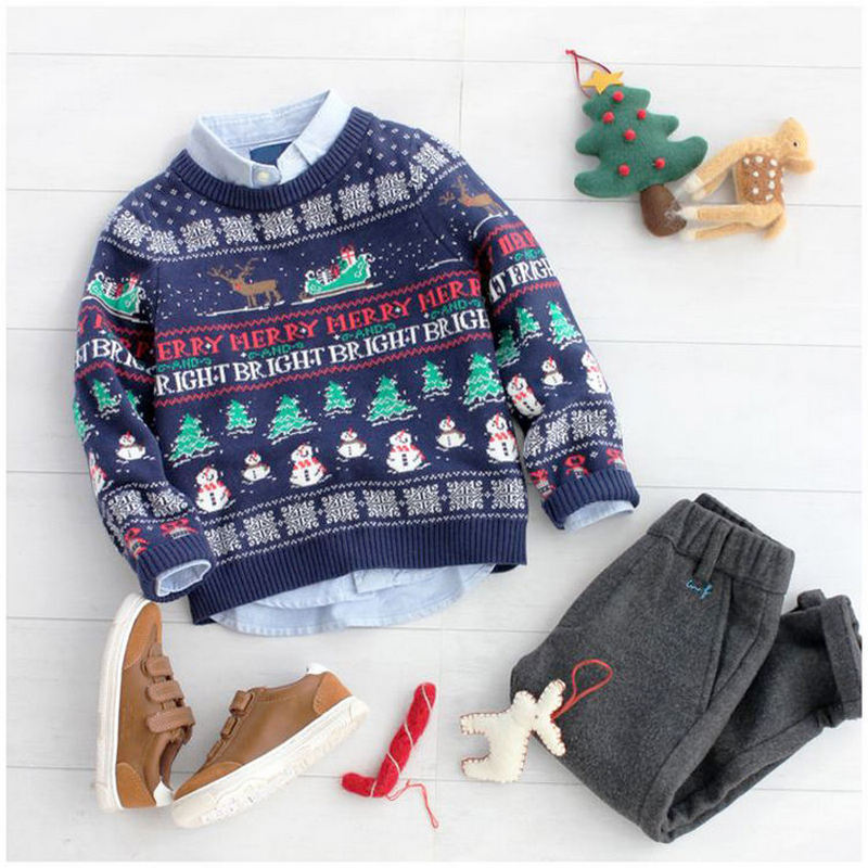 Christmas Plus Size Pullover Crewneck Knitted Sweaters