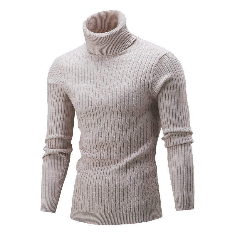 Jacquard Knitted Jumper High Neck Soft Pullover Thin Sweater