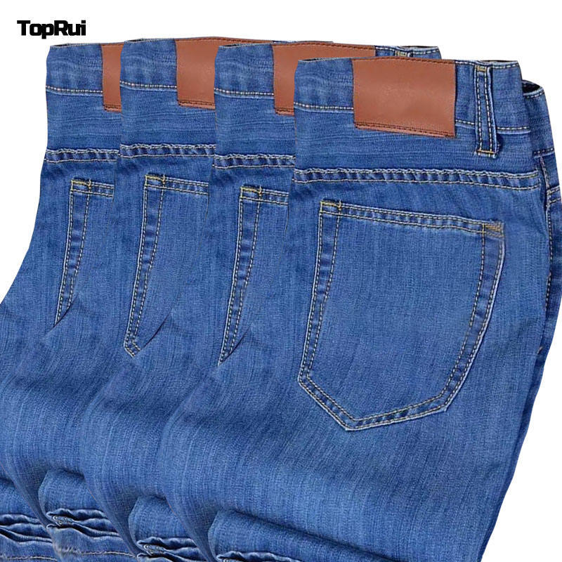 Wholesale Custom Denim Pants Casual Men's Solid Dark Blue Jeans