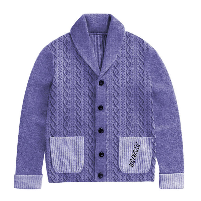 Top Quality Cardigan Knit Sweater Custom Embossed Pattern Warm Sweater