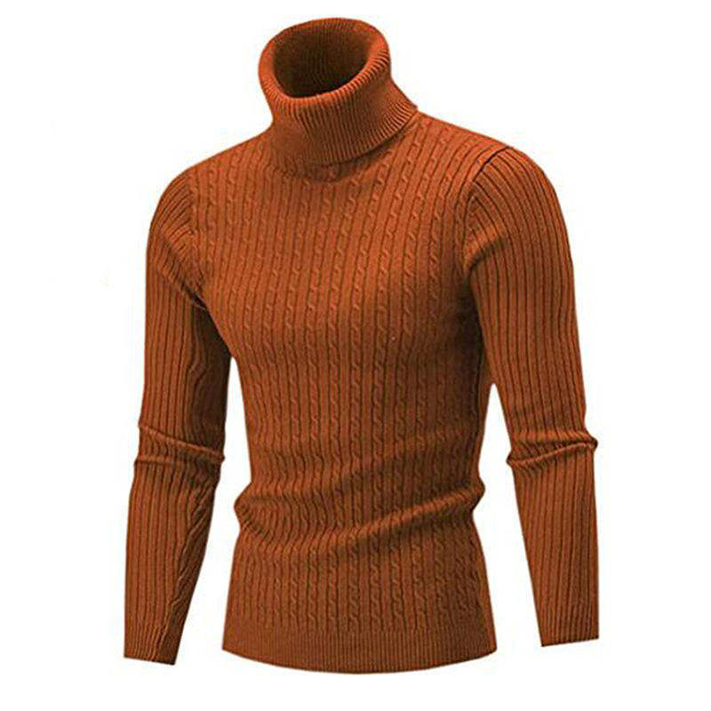 Jacquard Knitted Jumper Turtleneck Men Pullover Men's Sweater
