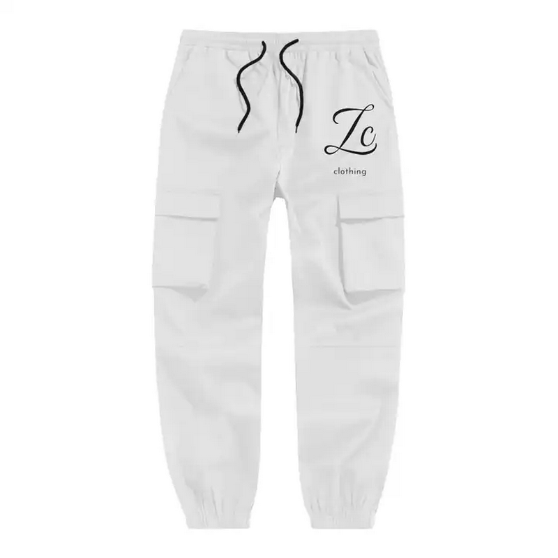 Multi-pocket Hip Pop Pants Streetwear White Sweatpants