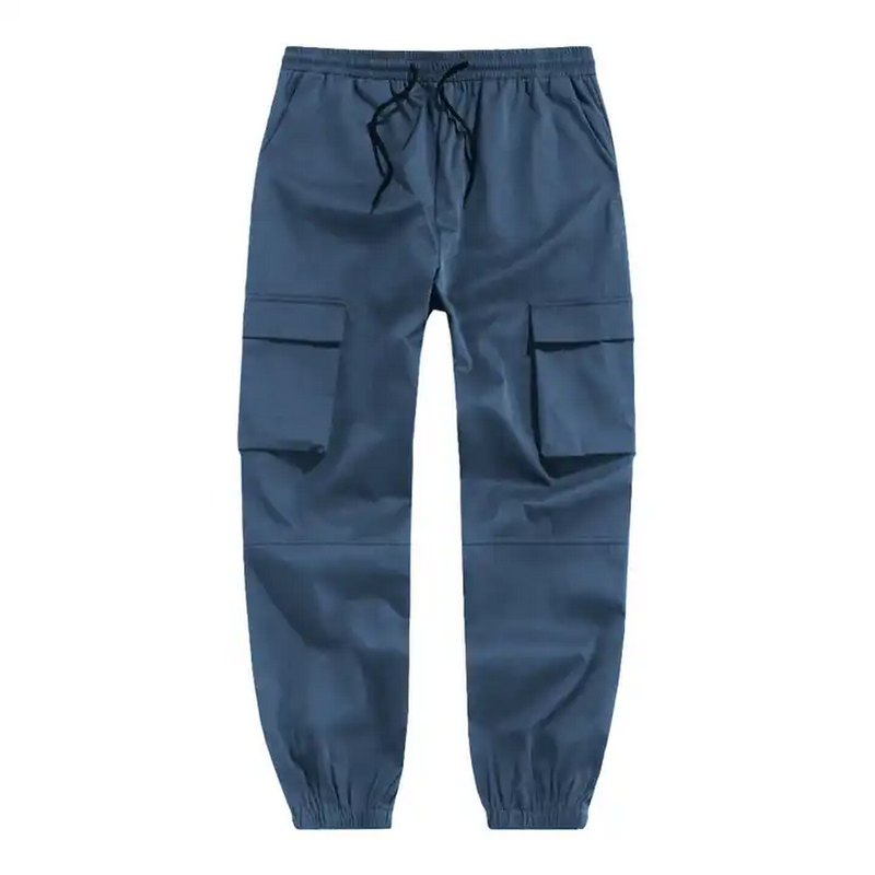 Multi-pocket Hip Pop Pants Streetwear Blue Sweatpants