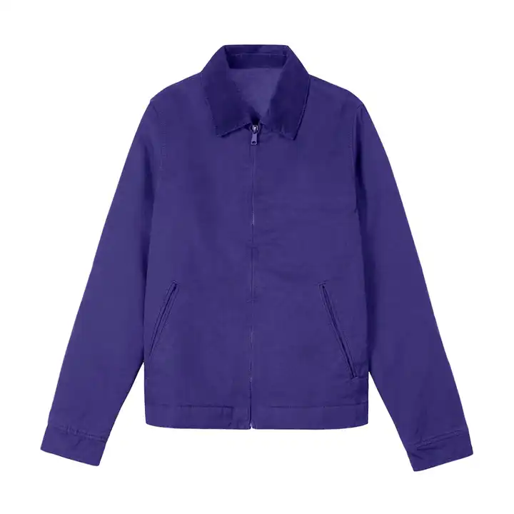 Wholesale Fashion Jacket Turn Down Collar Zip up Warm Purple Jacket