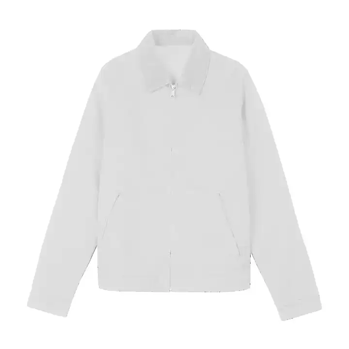 Wholesale Fashion Jacket Turn Down Collar Zip up Warm White Jacket
