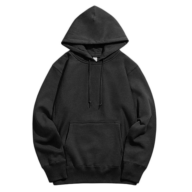 Streetwear Blank Pullover Black hoodies 100% Cotton 500GSM Heavyweight Oversized Men Hoodie